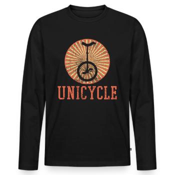 Monocycle monocycle monocycle monocycle monocycle - T-shirt manches longues Premium bio Homme - noir - Devant - Nico (187cm)