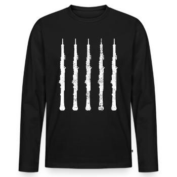 Oboe Vintage - Männer Premium Bio Langarmshirt - Schwarz - Vorne - Nico (187cm)