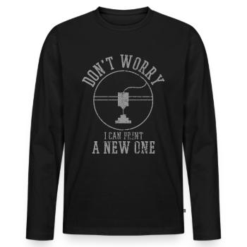 3D printing - Men's Premium Organic Long Sleeve Shirt - black - Front - Nico (187cm)