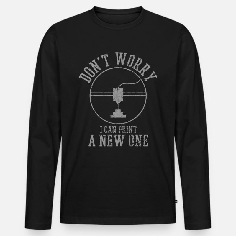 3D-Druck - Männer Premium Bio Langarmshirt - Schwarz