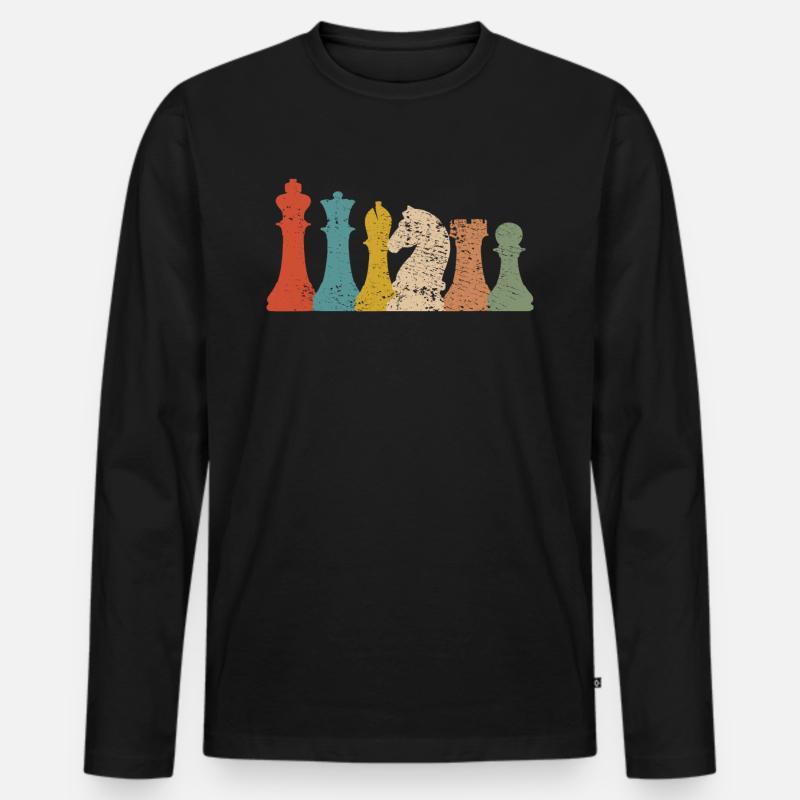 Schach - Männer Premium Bio Langarmshirt - Schwarz