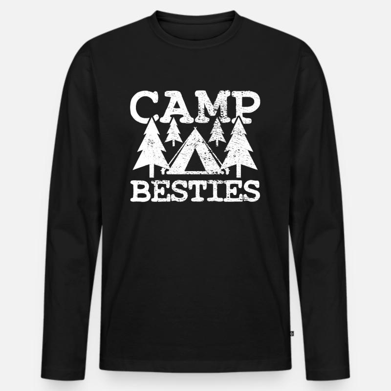 Camping - Männer Premium Bio Langarmshirt - Schwarz