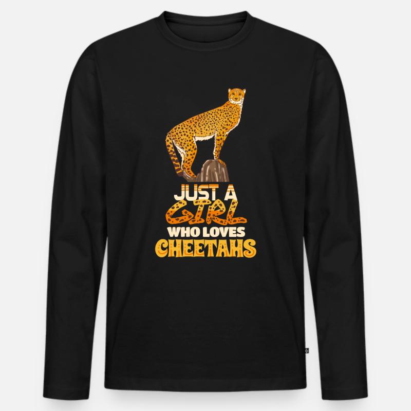 Gepard - Männer Premium Bio Langarmshirt - Schwarz