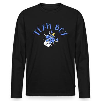 Équipe de révélation de genre garçon garçon - T-shirt manches longues Premium bio Homme - noir - Devant - Nico (187cm)