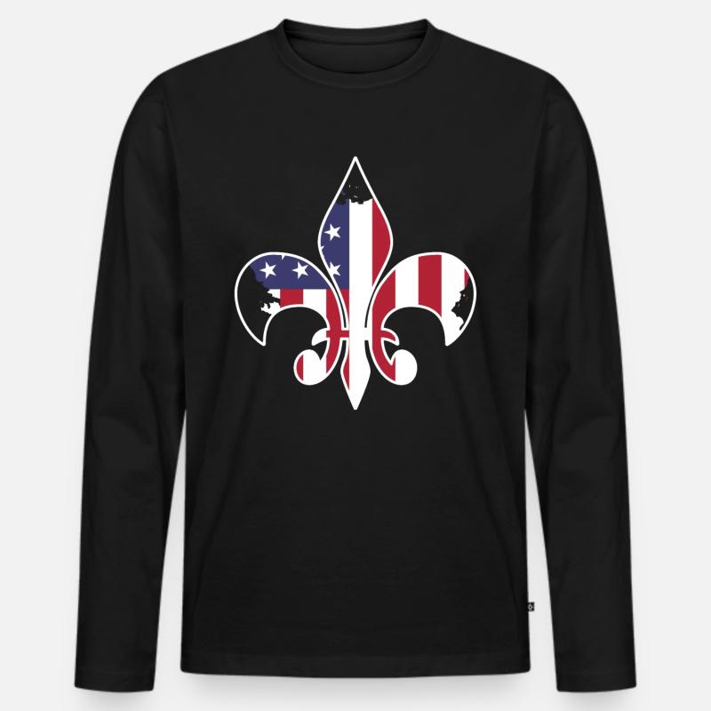 Scouting USA Flagge - Männer Premium Bio Langarmshirt - Schwarz