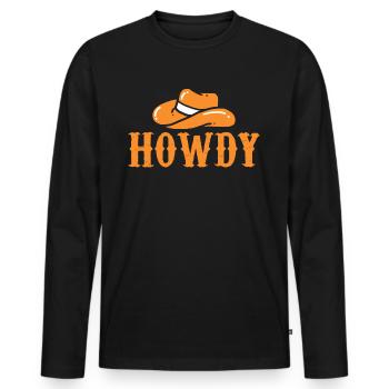 Cowboy - Männer Premium Bio Langarmshirt - Schwarz - Vorne - Nico (187cm)