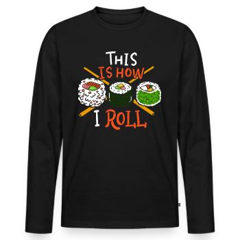 Sushi Sushi Sushi - Männer Premium Bio Langarmshirt - Schwarz - Vorne - Nico (187cm)