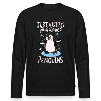 penguin - Men's Premium Organic Long Sleeve Shirt - black - Front - Nico (187cm)