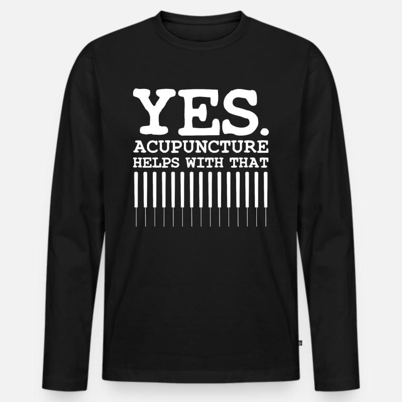Akupunktur - Männer Premium Bio Langarmshirt - Schwarz