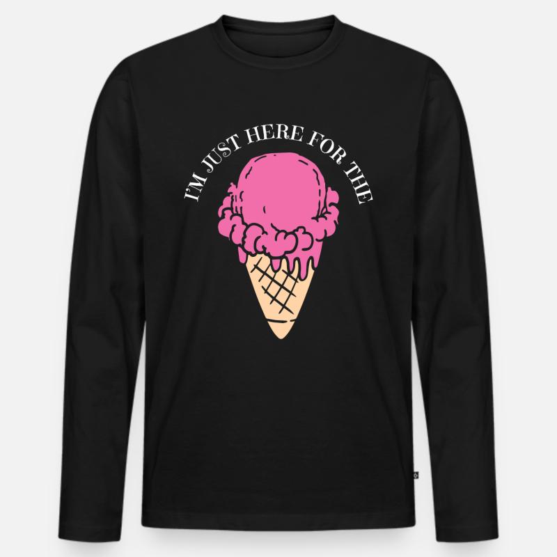 Eiscreme - Männer Premium Bio Langarmshirt - Schwarz