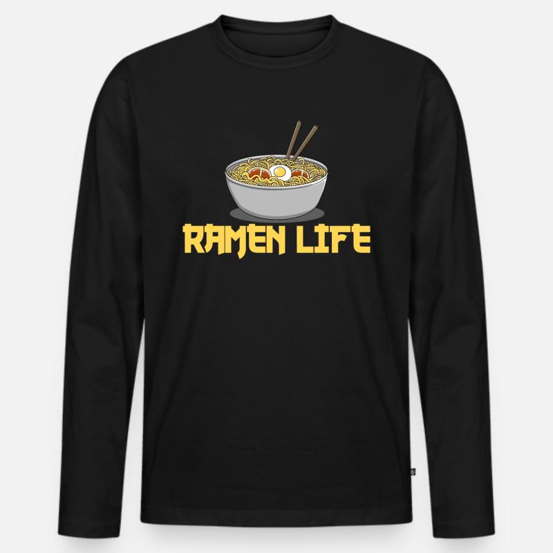 ramen - Männer Premium Bio Langarmshirt - Schwarz