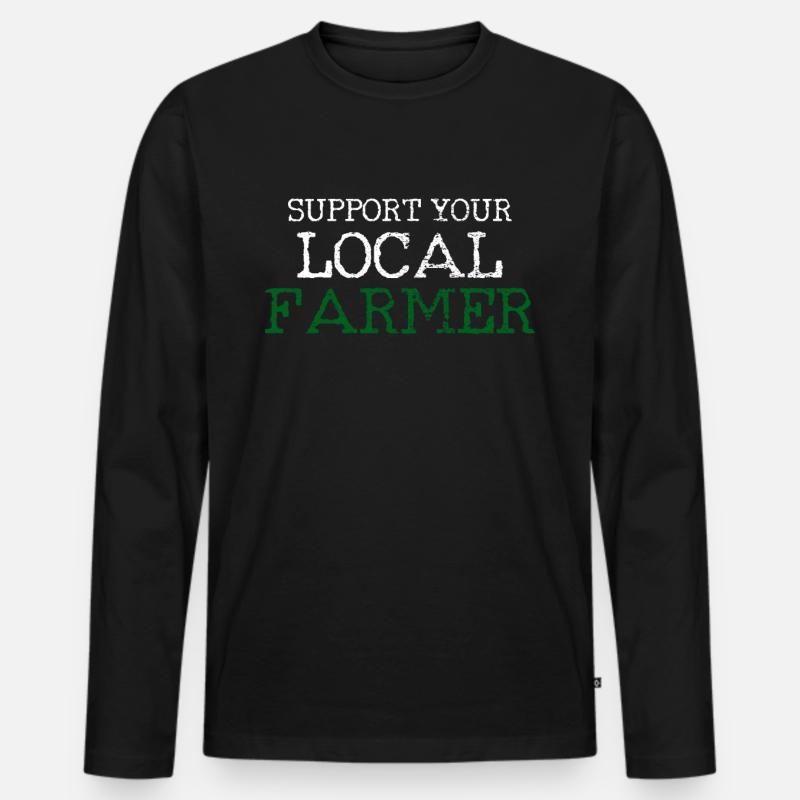farm - Männer Premium Bio Langarmshirt - Schwarz