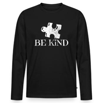 Sensitization to autism - Men's Premium Organic Long Sleeve Shirt - black - Front - Nico (187cm)