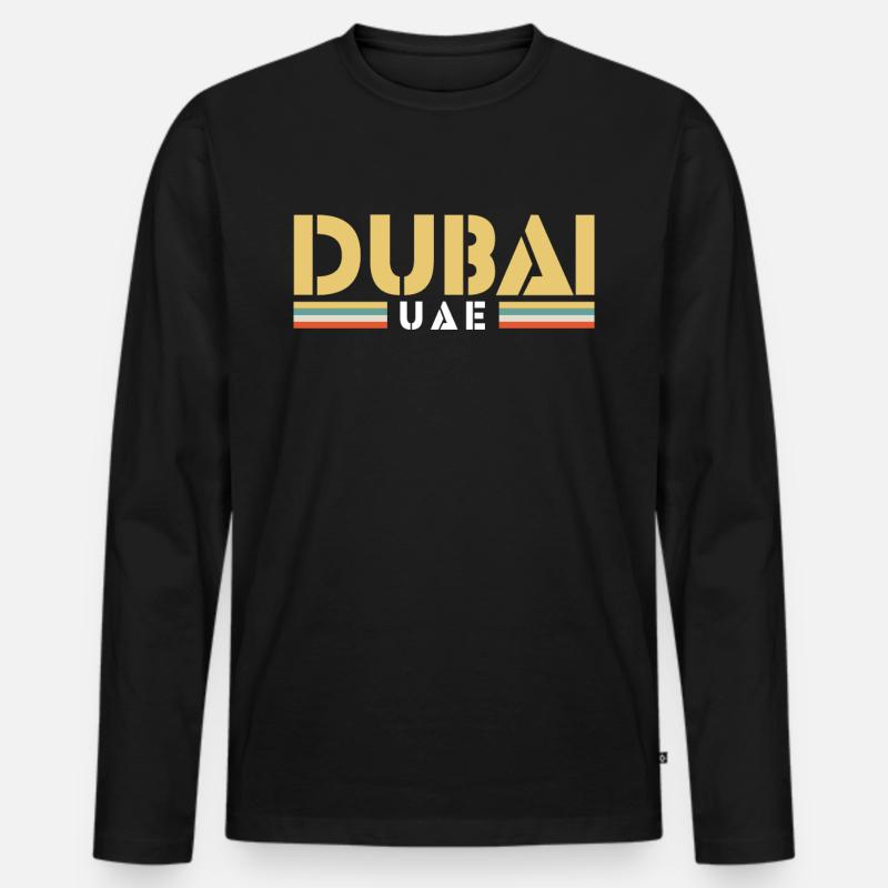 Dubai - Männer Premium Bio Langarmshirt - Schwarz
