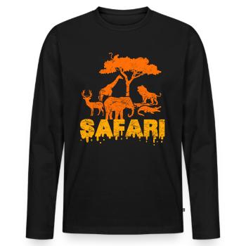 Safari-Tour - Männer Premium Bio Langarmshirt - Schwarz - Vorne - Nico (187cm)