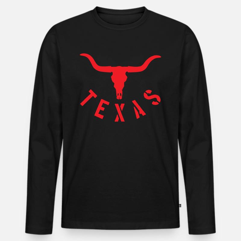 Texas - Männer Premium Bio Langarmshirt - Schwarz