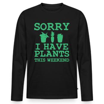 Jardinage Proverbe - T-shirt manches longues Premium bio Homme - noir - Devant - Nico (187cm)