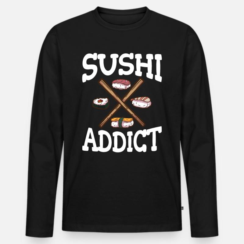 Sushi - Männer Premium Bio Langarmshirt - Schwarz