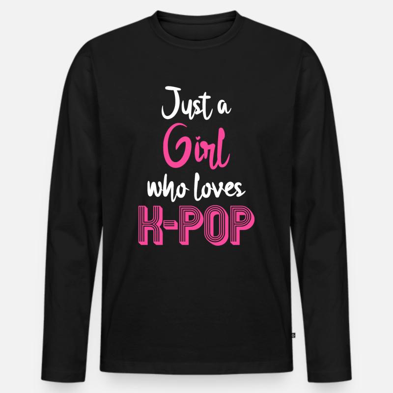 K-Pop - Männer Premium Bio Langarmshirt - Schwarz