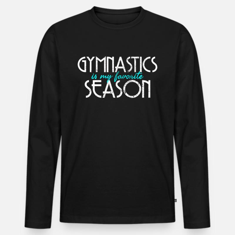 Gymnastik - Männer Premium Bio Langarmshirt - Schwarz