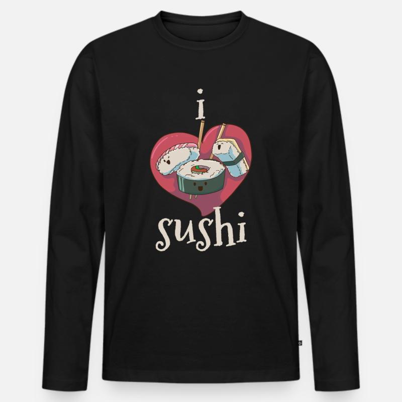 Sushi - Männer Premium Bio Langarmshirt - Schwarz