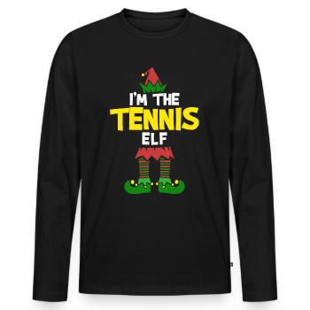 Christmas Tennis-Eleven - Men's Premium Organic Long Sleeve Shirt - black - Front - Nico (187cm)