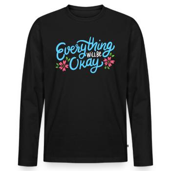 Inspirational quote - Men's Premium Organic Long Sleeve Shirt - black - Front - Nico (187cm)