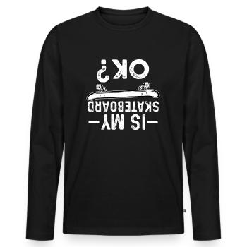 Skateboarding Skateboard - Men's Premium Organic Long Sleeve Shirt - black - Front - Nico (187cm)