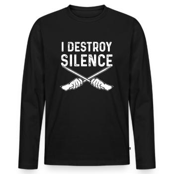 Schlagzeuger Drumstick - Männer Premium Bio Langarmshirt - Schwarz - Vorne - Nico (187cm)