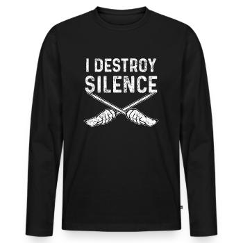 Schlagzeuger Drumstick - Männer Premium Bio Langarmshirt - Schwarz - Vorne - Nico (187cm)