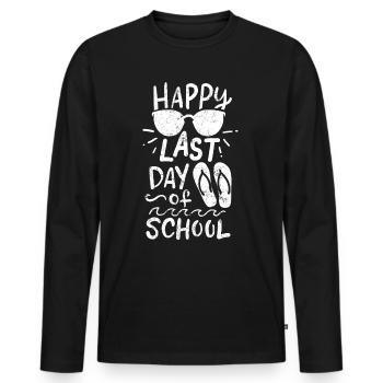 Dernier jour d'école pour les vacances d'été - T-shirt manches longues Premium bio Homme - noir - Devant - Nico (187cm)