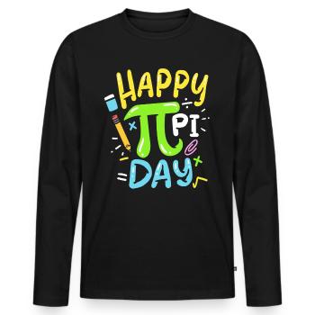 maths Pi Day - T-shirt manches longues Premium bio Homme - noir - Devant - Nico (187cm)