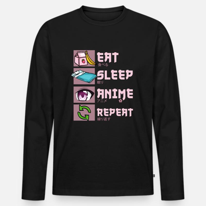 Anime - Männer Premium Bio Langarmshirt - Schwarz