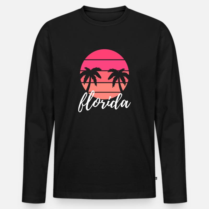 Florida - Männer Premium Bio Langarmshirt - Schwarz