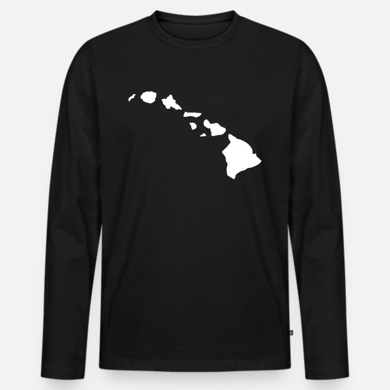 Hawaii - Männer Premium Bio Langarmshirt - Schwarz