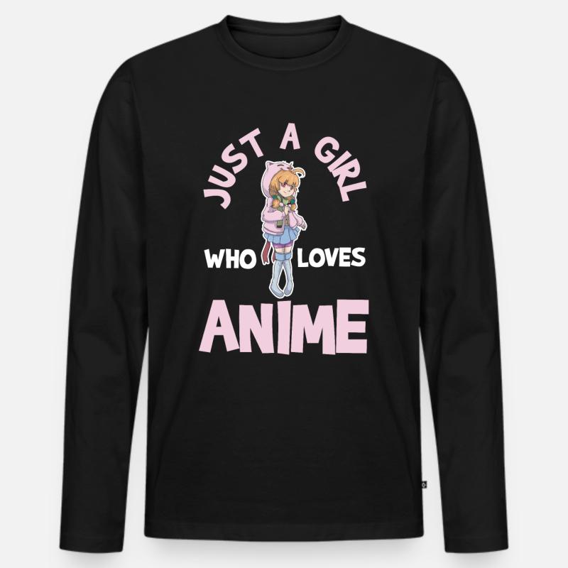 Anime - Männer Premium Bio Langarmshirt - Schwarz