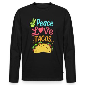 Taco - Männer Premium Bio Langarmshirt - Schwarz - Vorne - Nico (187cm)