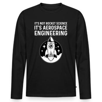Luft- und Raumfahrttechnik - Männer Premium Bio Langarmshirt - Schwarz - Vorne - Nico (187cm)