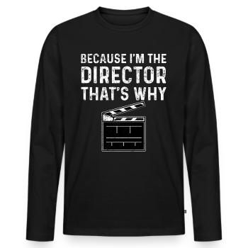 director - Men's Premium Organic Long Sleeve Shirt - black - Front - Nico (187cm)