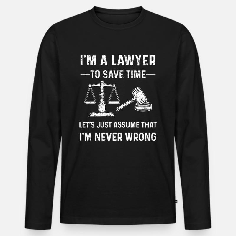 Lustig Rechtsanwalt Spruch - Männer Premium Bio Langarmshirt - Schwarz