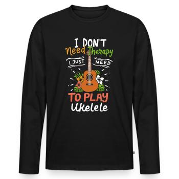 Ukulélé - T-shirt manches longues Premium bio Homme - noir - Devant - Nico (187cm)