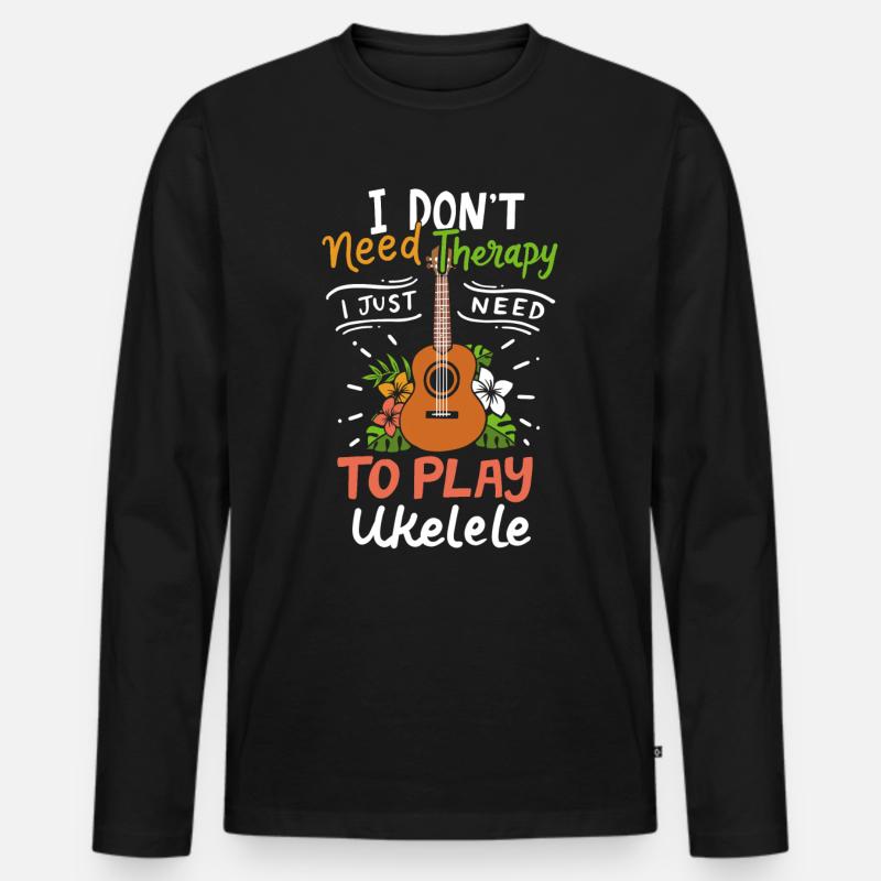 Ukulele - Männer Premium Bio Langarmshirt - Schwarz