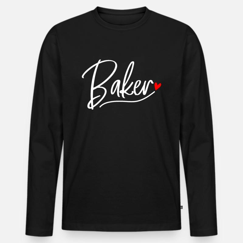 Bäcker - Männer Premium Bio Langarmshirt - Schwarz
