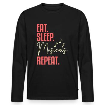 Comédies musicales - T-shirt manches longues Premium bio Homme - noir - Devant - Nico (187cm)