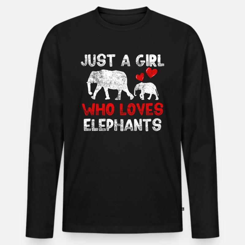 Elefant - Männer Premium Bio Langarmshirt - Schwarz