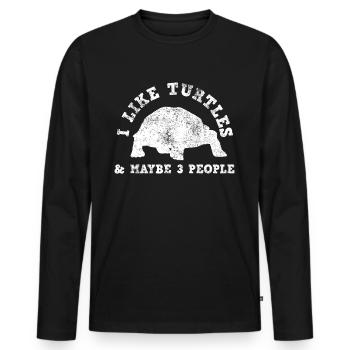 Tortue d'eau tortue - T-shirt manches longues Premium bio Homme - noir - Devant - Nico (187cm)