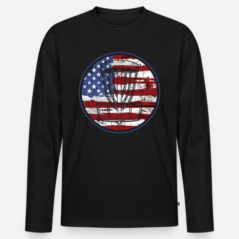 Disc Golf - Männer Premium Bio Langarmshirt - Schwarz