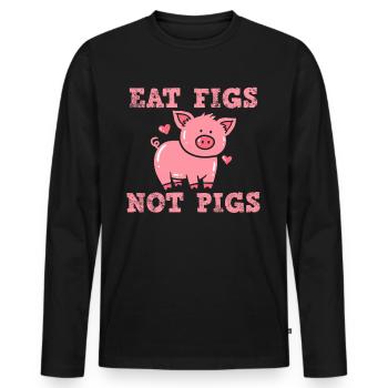 Vegan Vegan Vegan - Men's Premium Organic Long Sleeve Shirt - black - Front - Nico (187cm)