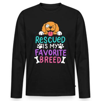 Animal shelter adopting dogs - Men's Premium Organic Long Sleeve Shirt - black - Front - Nico (187cm)