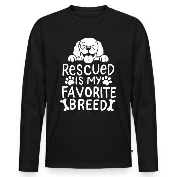 Tierheim Tierschutzverein Tierrettung - Männer Premium Bio Langarmshirt - Schwarz - Vorne - Nico (187cm)